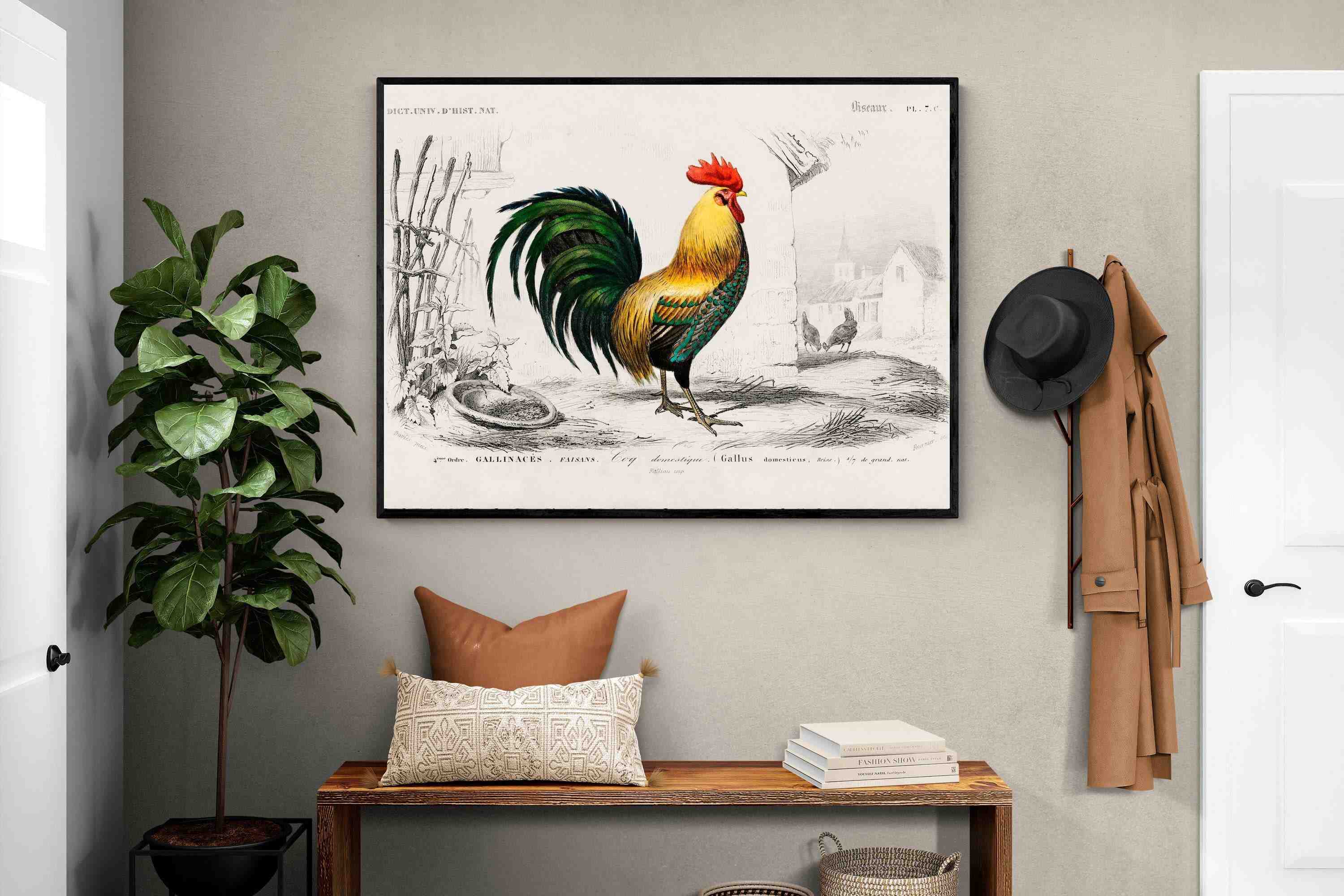 Pixalot Vintage Cockerel Illustration