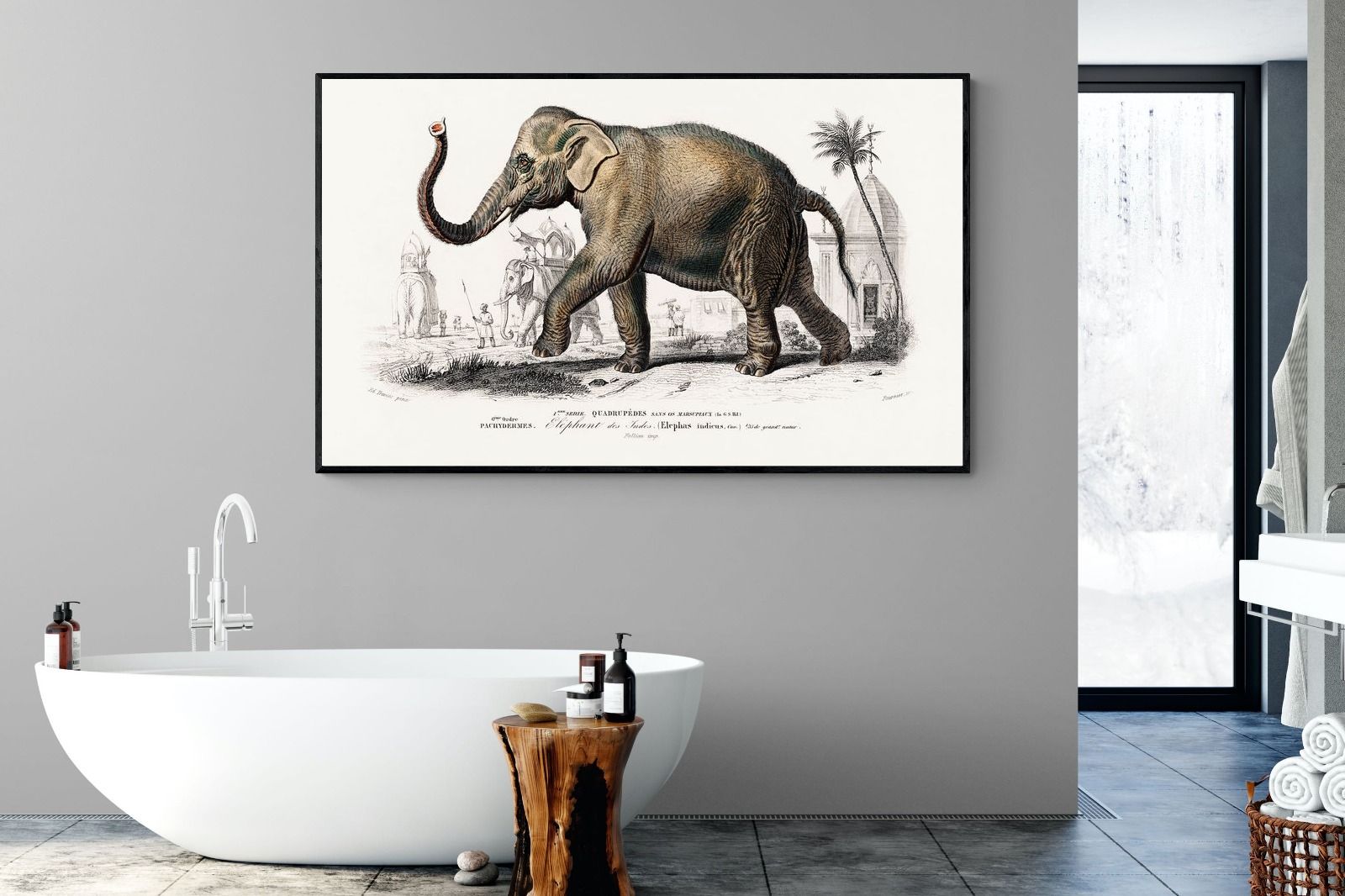 Pixalot Vintage Elephant Illustration