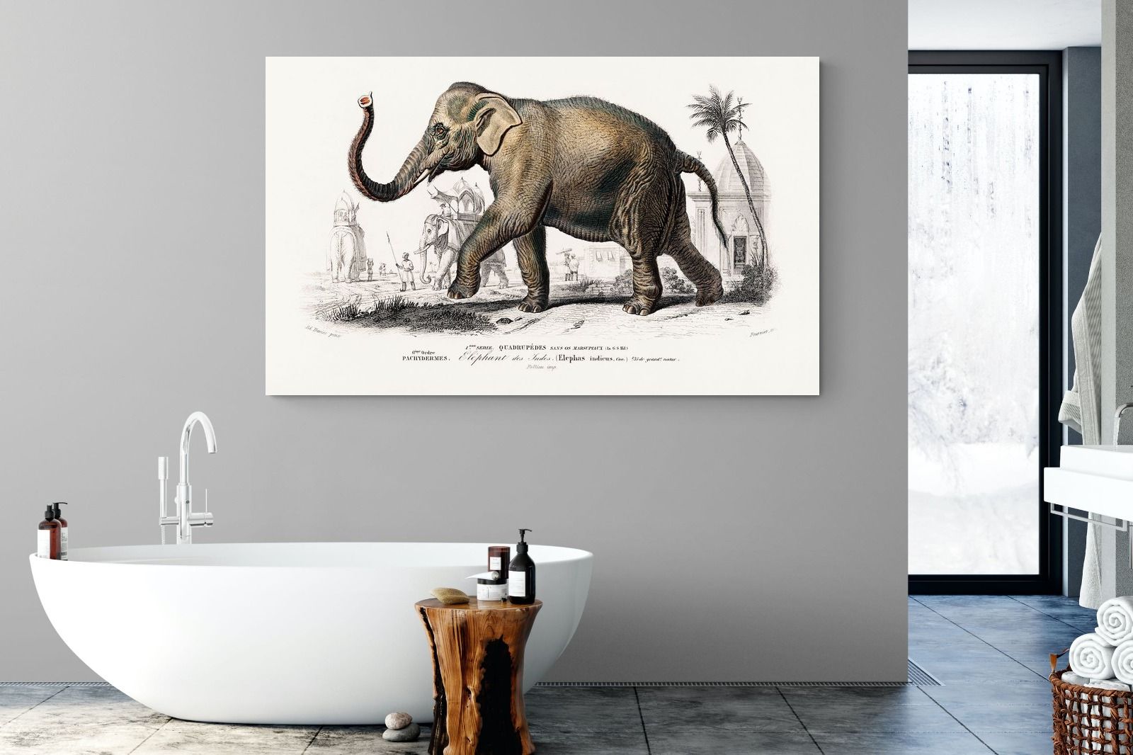 Pixalot Vintage Elephant Illustration