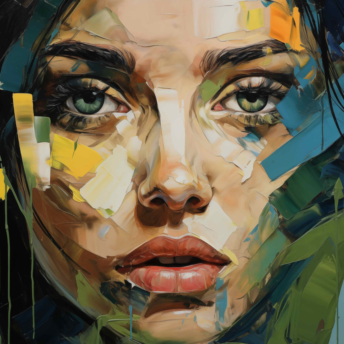 Visage in Vivid Strokes Wall Art | Canvas & Framed Prints – Pixalot