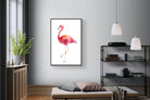 Watercolour Flamingo #2-Wall_Art-100 x 150cm-Mounted Canvas-Black-Pixalot