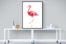 Watercolour Flamingo #2-Wall_Art-90 x 120cm-Mounted Canvas-Black-Pixalot