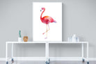 Watercolour Flamingo #2-Wall_Art-90 x 120cm-Mounted Canvas-White-Pixalot
