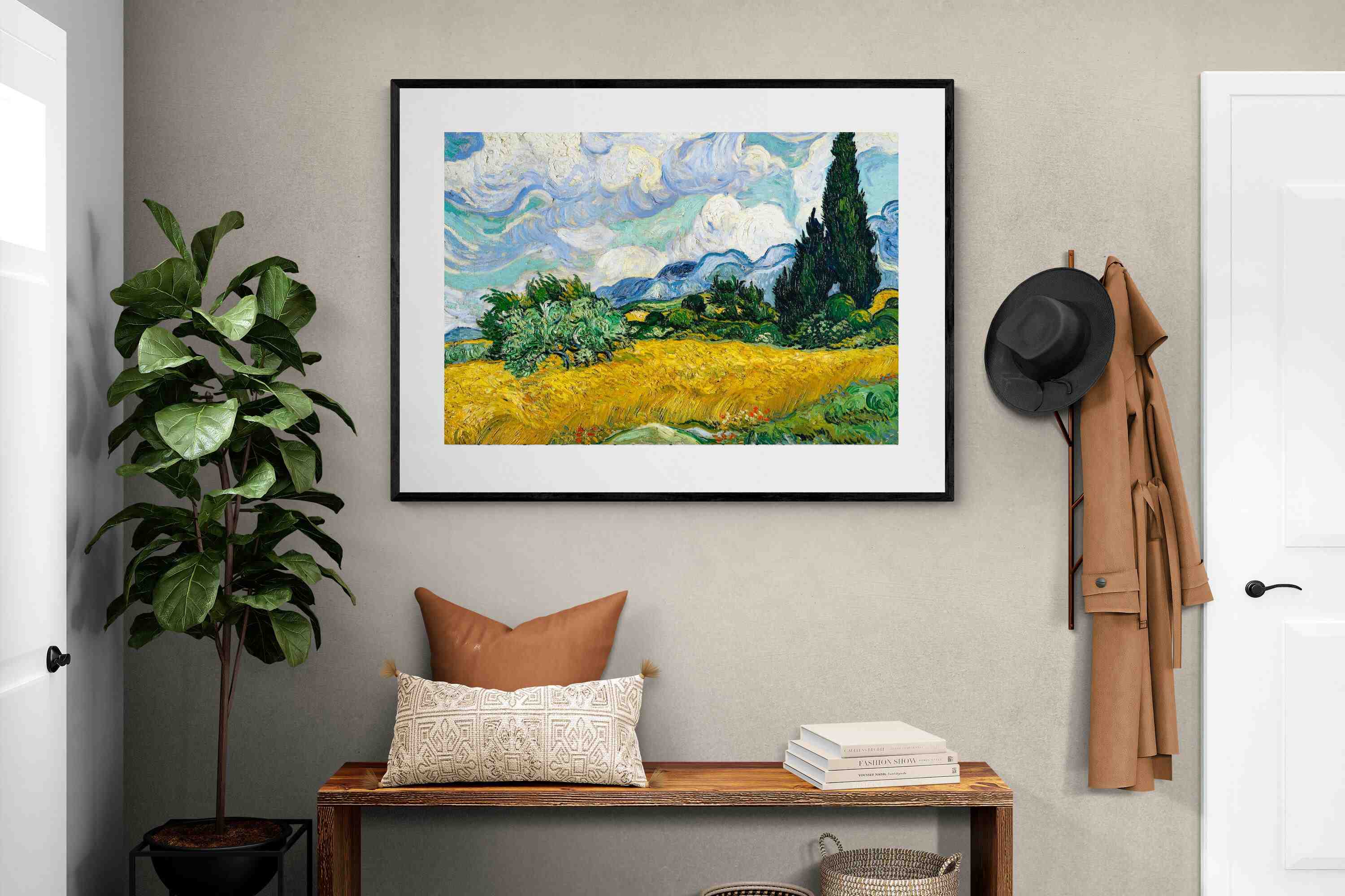 Pixalot Wheat Field with Cypresses