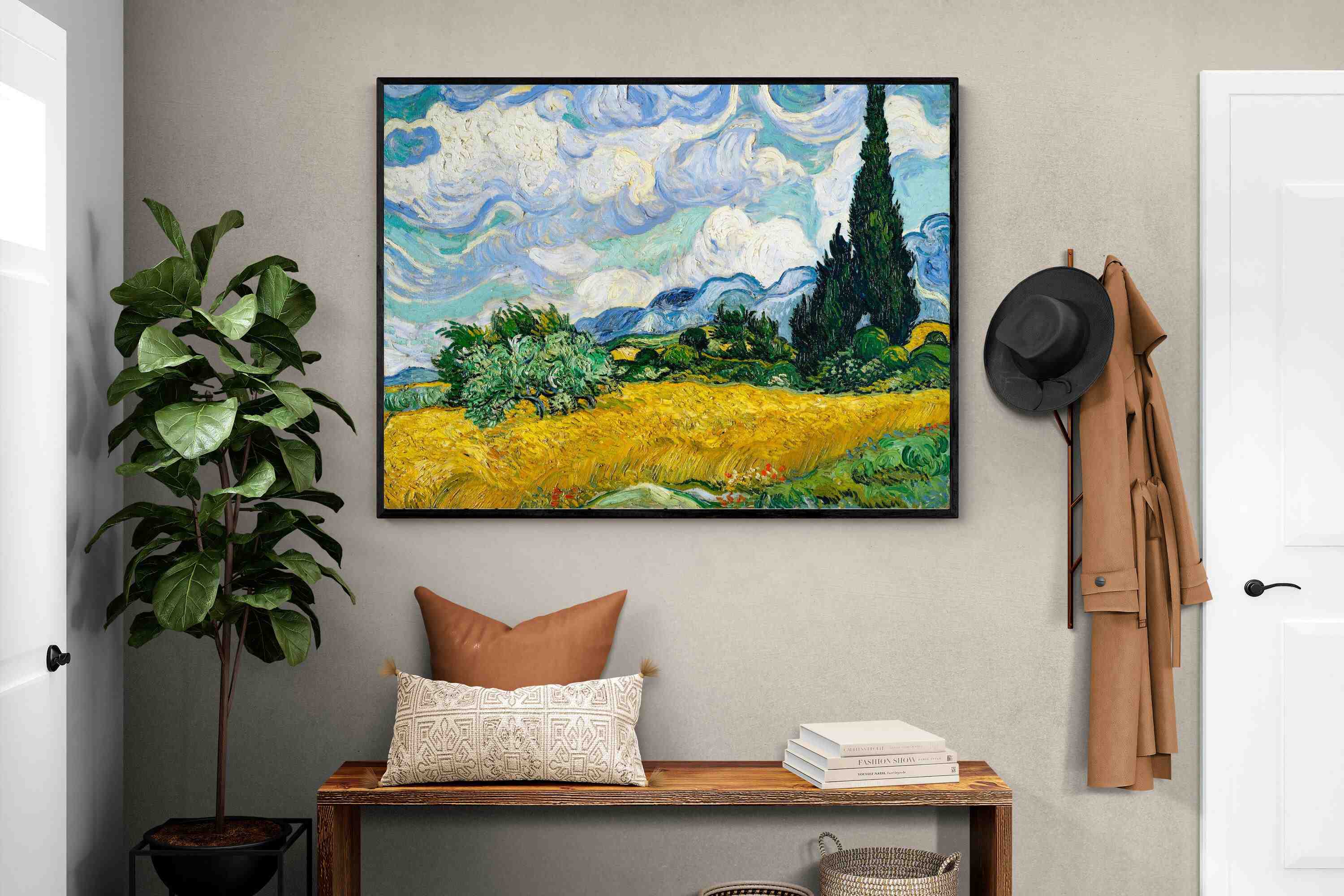 Pixalot Wheat Field with Cypresses