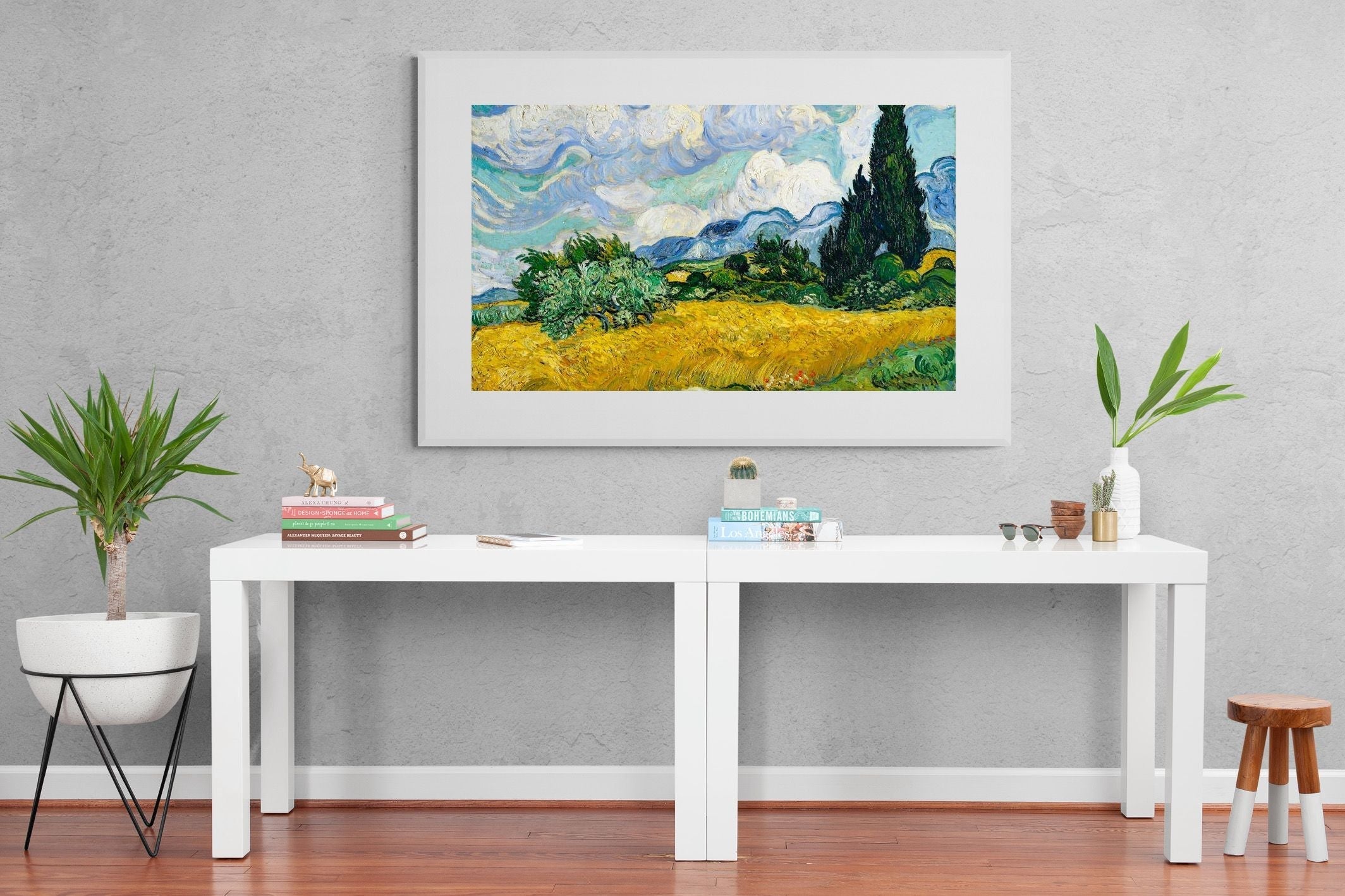 Pixalot Wheat Field with Cypresses