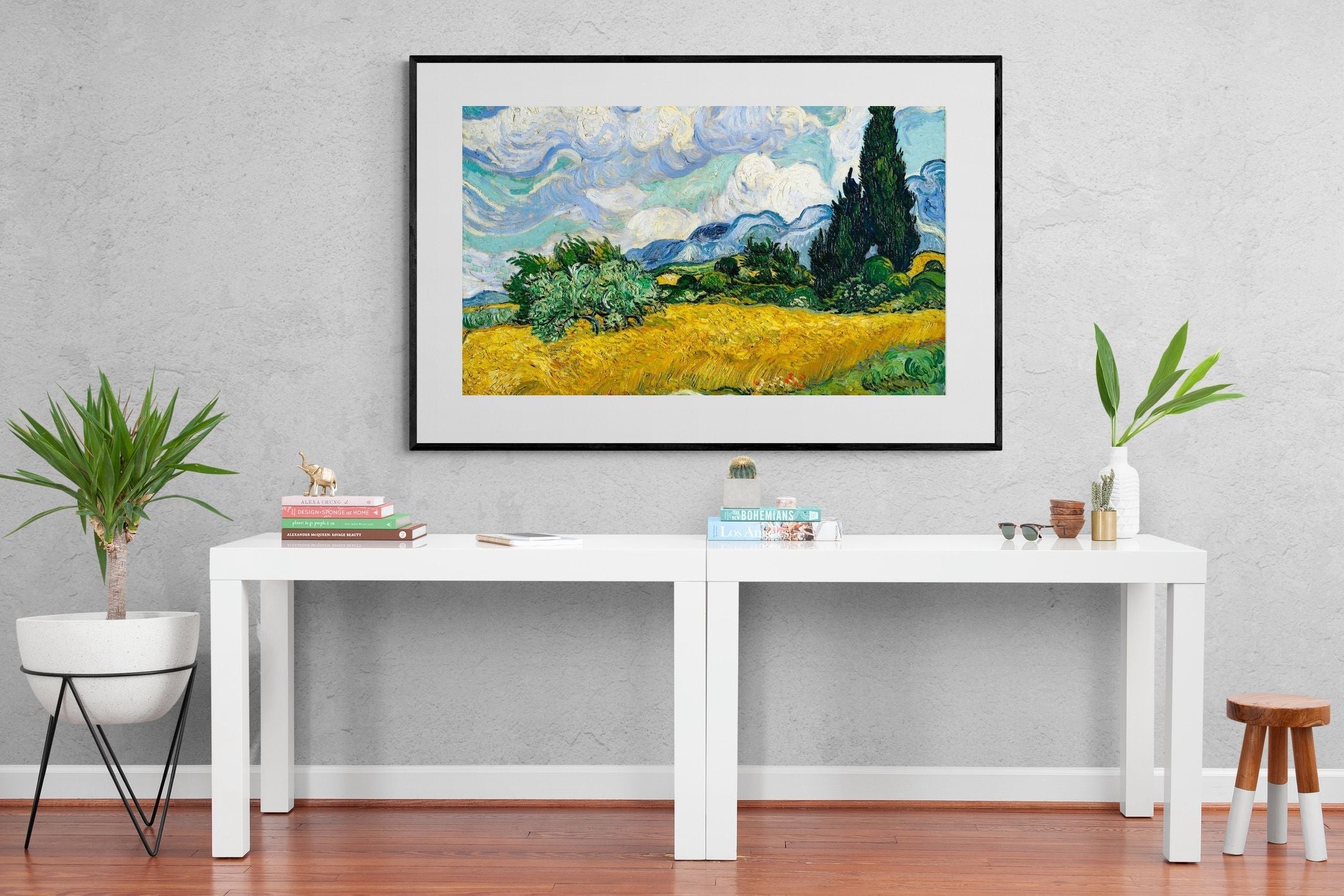 Pixalot Wheat Field with Cypresses