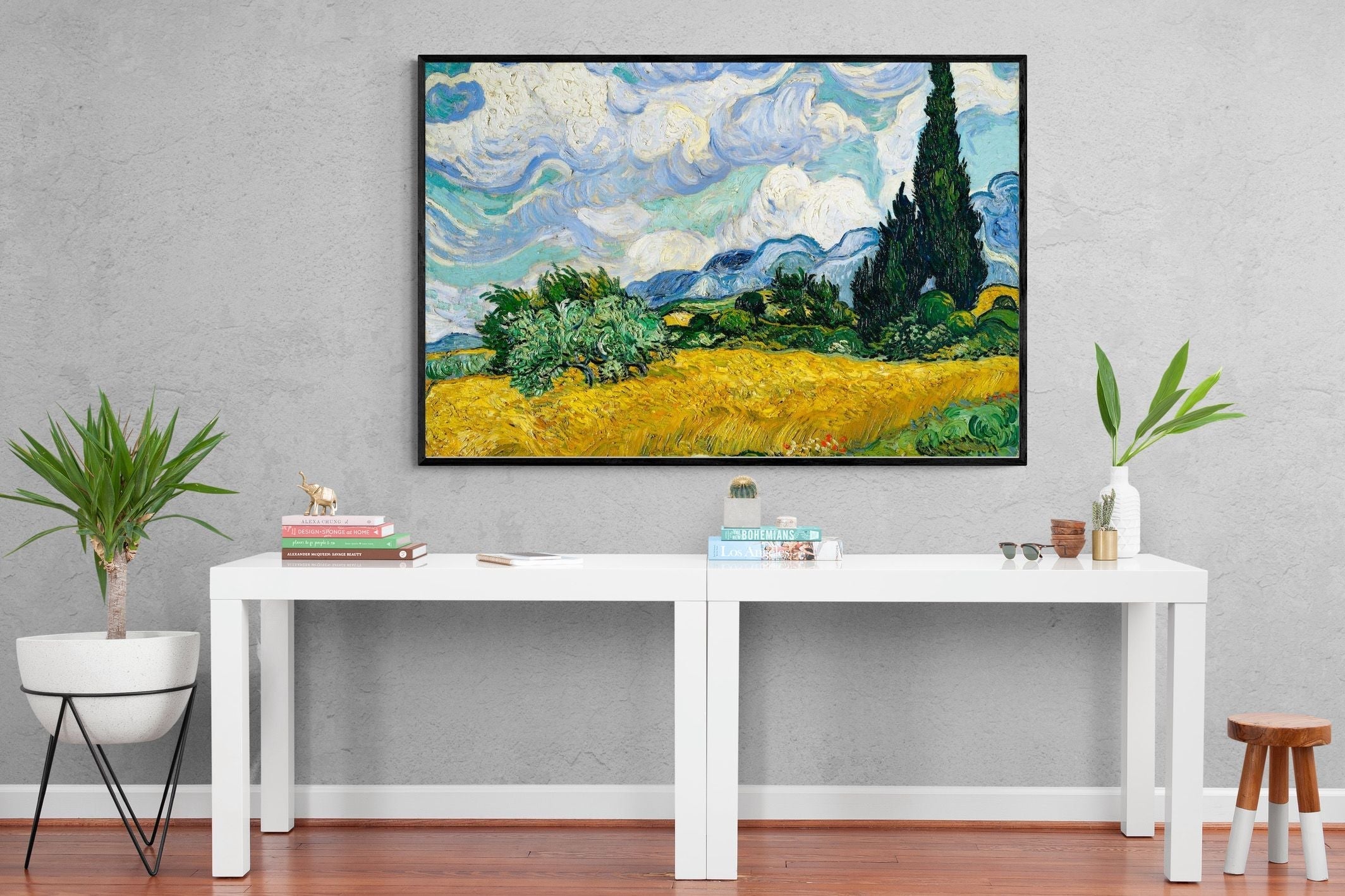 Pixalot Wheat Field with Cypresses