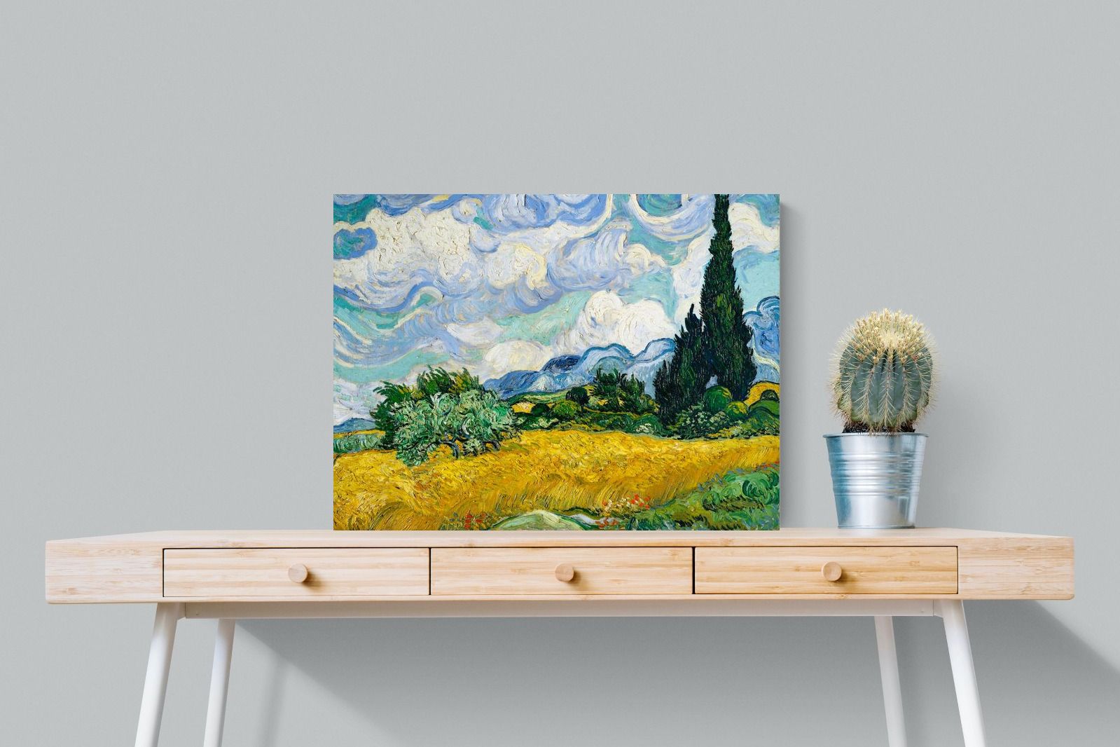 Pixalot Wheat Field with Cypresses