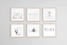 White Set-Wall_Art-30 x 30cm (x6)-Framed Print-Wood-Pixalot