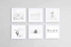White Set-Wall_Art-30 x 30cm (x6)-Framed Print-White-Pixalot