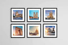 Wonderlust Set-Wall_Art-30 x 30cm (x6)-Framed Print-Black-Pixalot