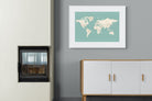World Map-Wall_Art-100 x 75cm-Framed Print-White-Pixalot