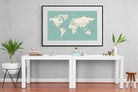 World Map-Wall_Art-150 x 100cm-Framed Print-Black-Pixalot