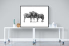 Zebra Trio-Wall_Art-120 x 90cm-Mounted Canvas-Black-Pixalot