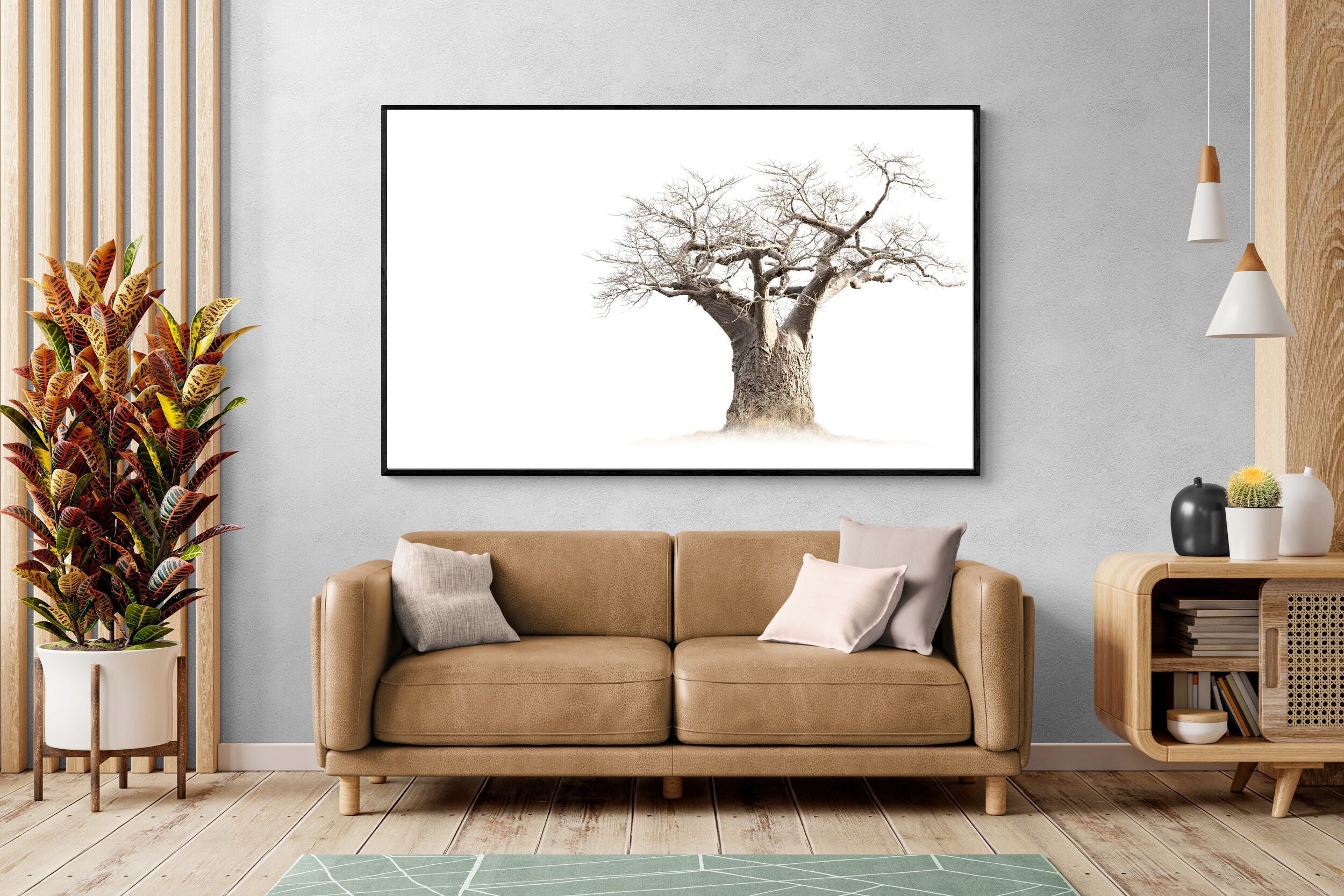 Baobab Whiteout Wall Art ⭐️ Canvas & Framed + Many Sizes