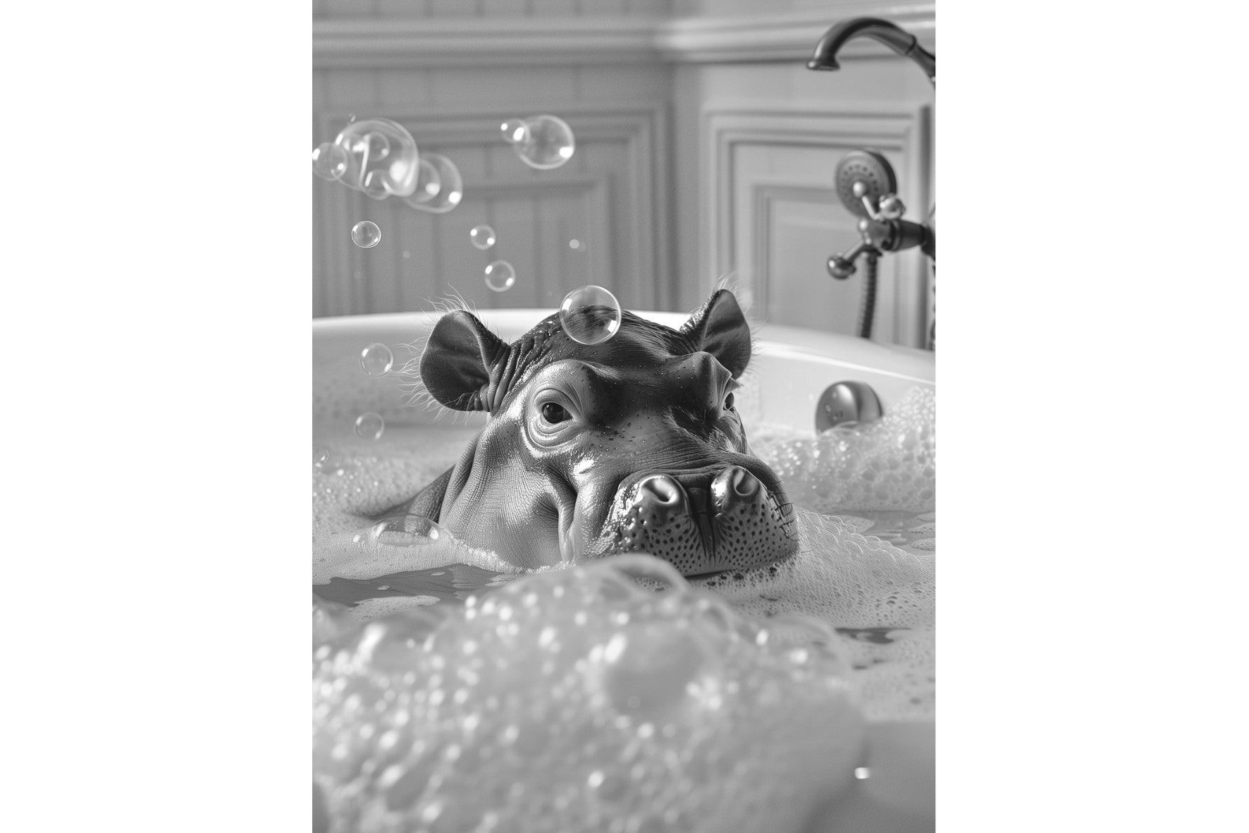 Bath Hippo-Wall_Art-Pixalot