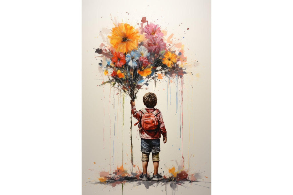 Boy With Flowers-Wall_Art-Pixalot