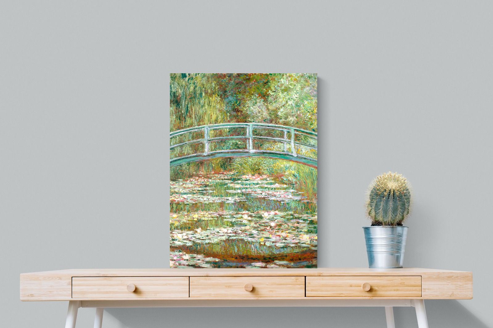 Pixalot Bridge over a Pond of Water Lilies