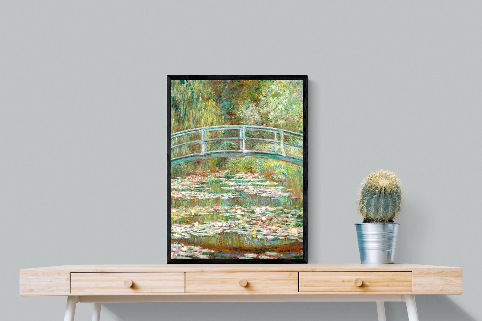 Pixalot Bridge over a Pond of Water Lilies