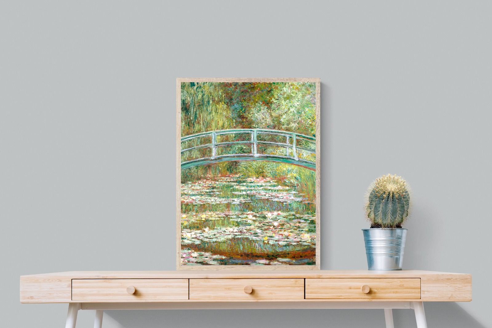 Pixalot Bridge over a Pond of Water Lilies