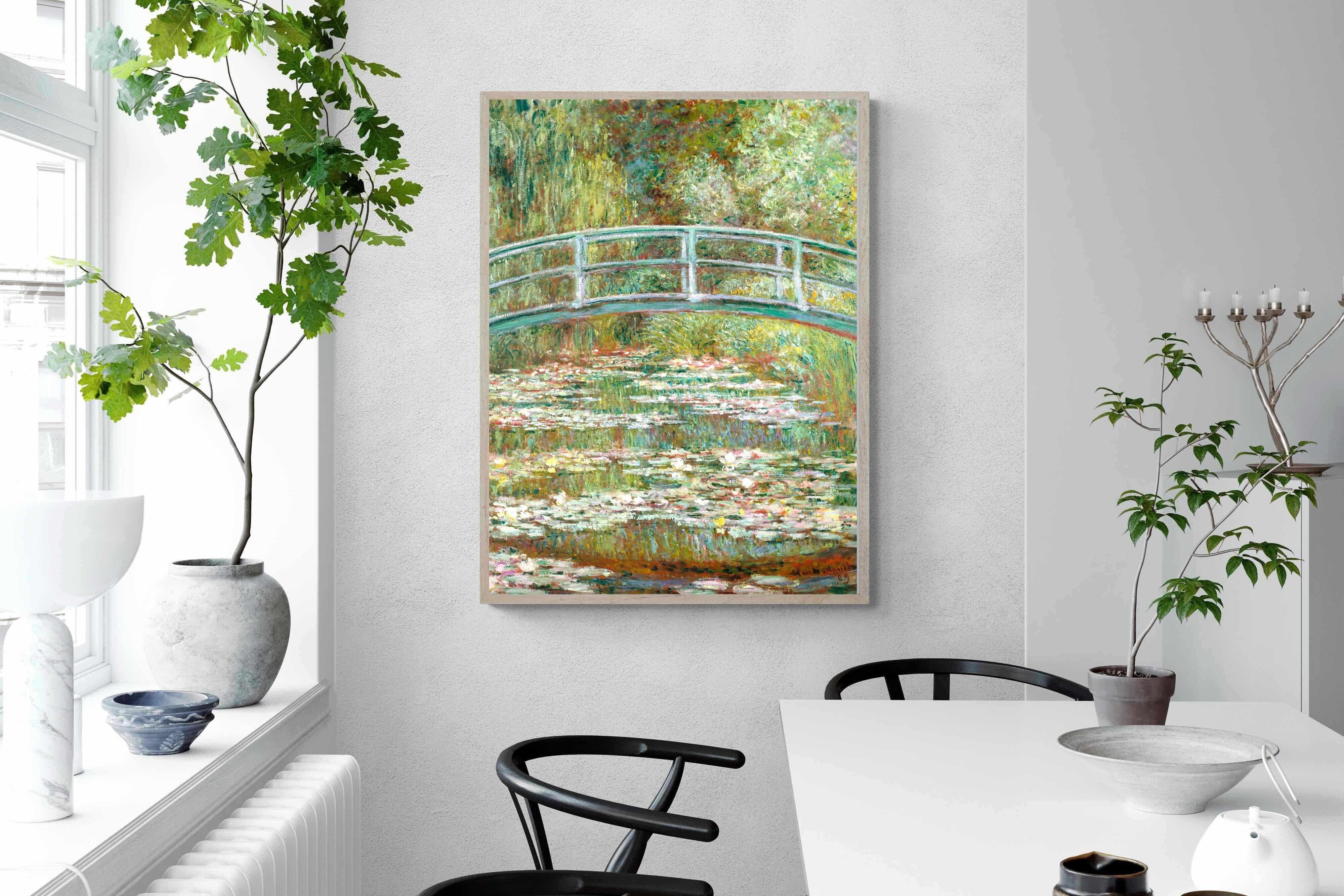 Pixalot Bridge over a Pond of Water Lilies