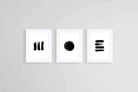 Brush Strokes Set-Wall_Art-60 x 80cm (x3)-Framed Print-White-Pixalot