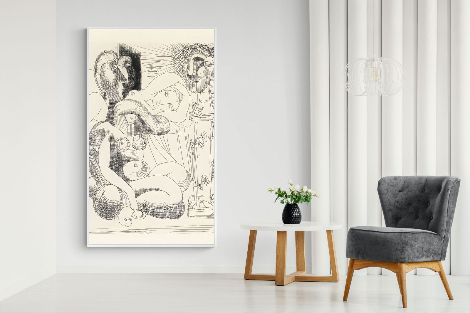 Pixalot Bull, Horse, and Reclining Woman II