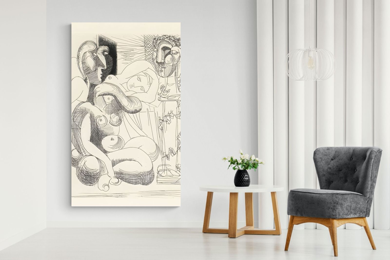 Pixalot Bull, Horse, and Reclining Woman II