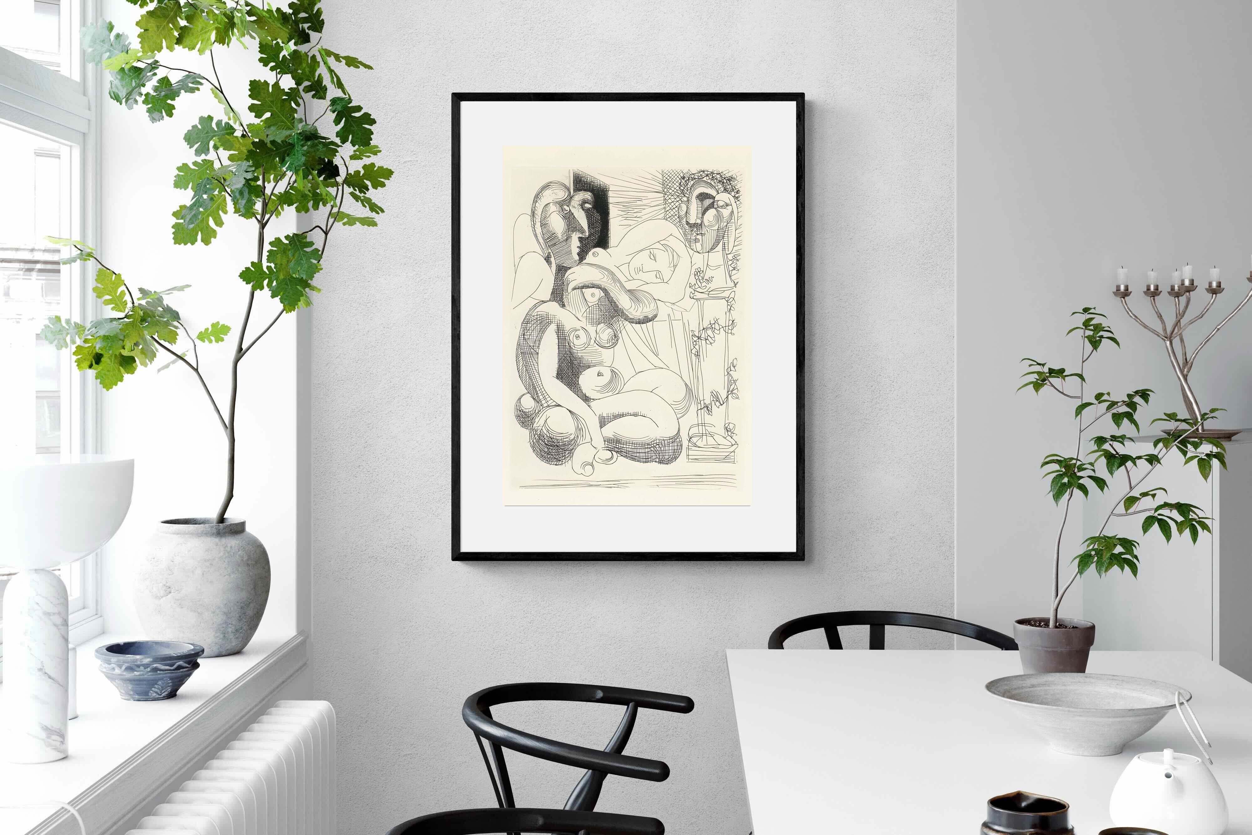 Pixalot Bull, Horse, and Reclining Woman II