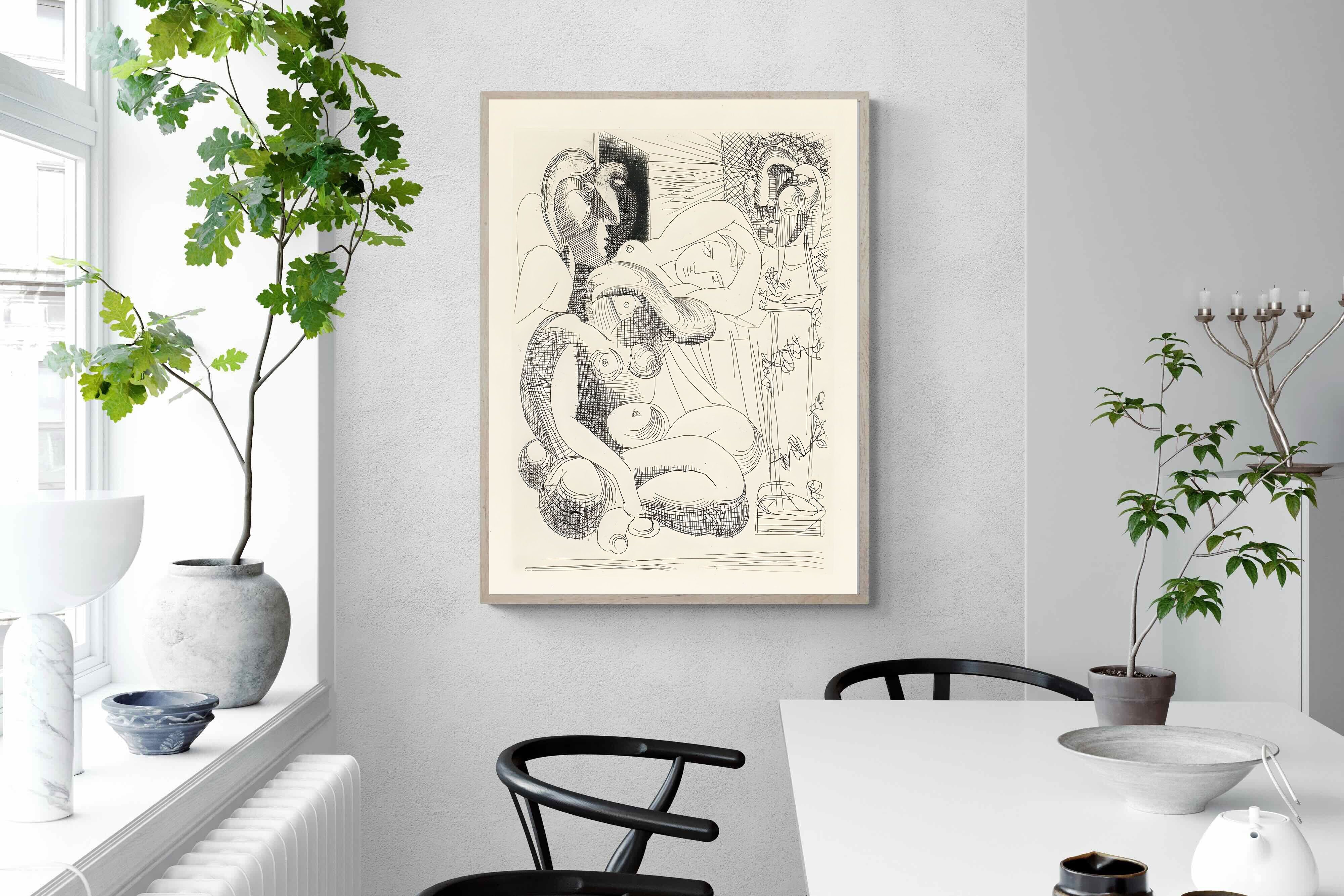 Pixalot Bull, Horse, and Reclining Woman II