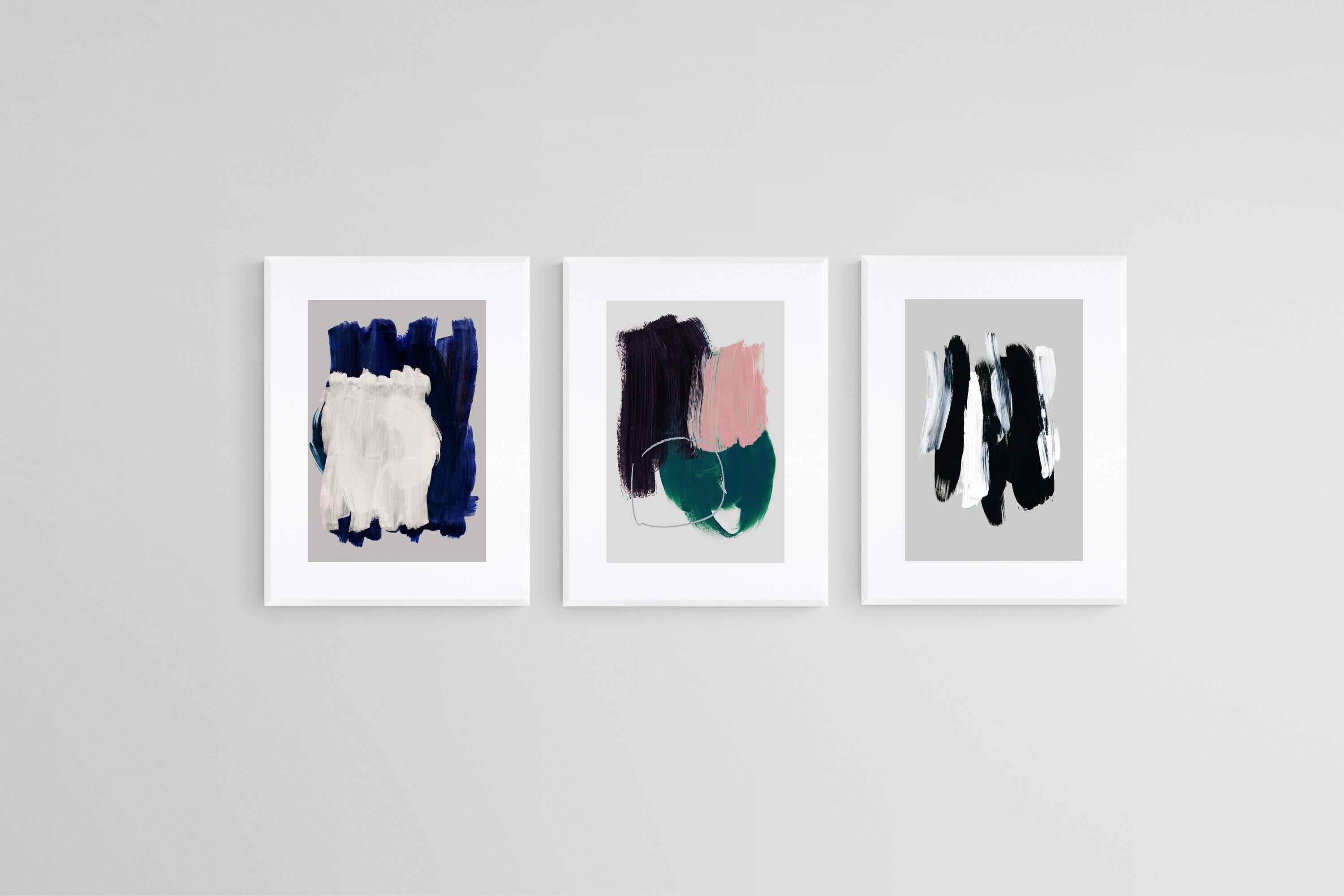 Chromatic Layers Set-Wall_Art-45 x 60cm (x3)-Framed Print-White-Pixalot