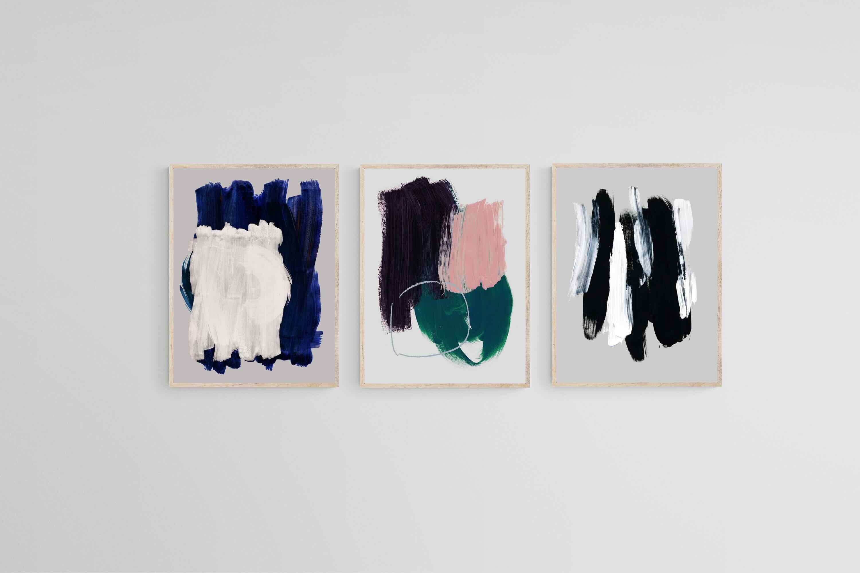 Chromatic Layers Set-Wall_Art-45 x 60cm (x3)-Mounted Canvas-Wood-Pixalot