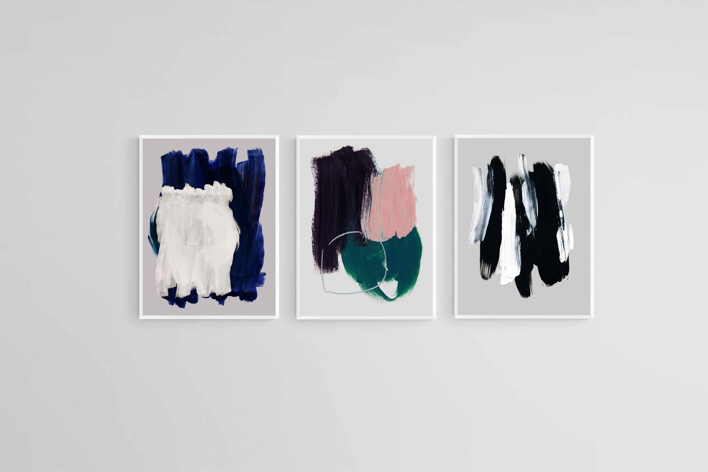 Chromatic Layers Set-Wall_Art-45 x 60cm (x3)-Mounted Canvas-White-Pixalot