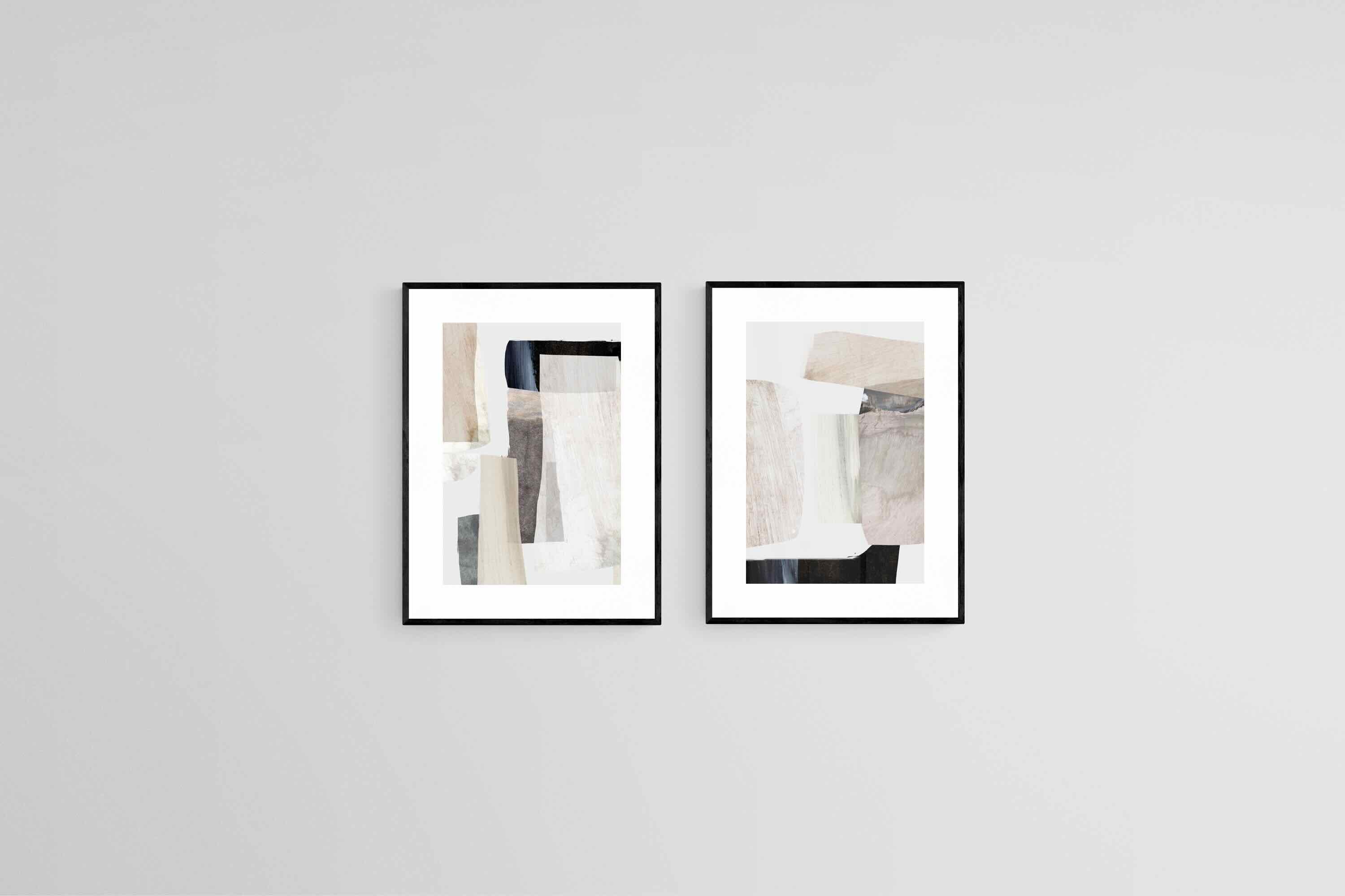 Clay Set-Wall_Art-45 x 60cm (x2)-Framed Print-Black-Pixalot