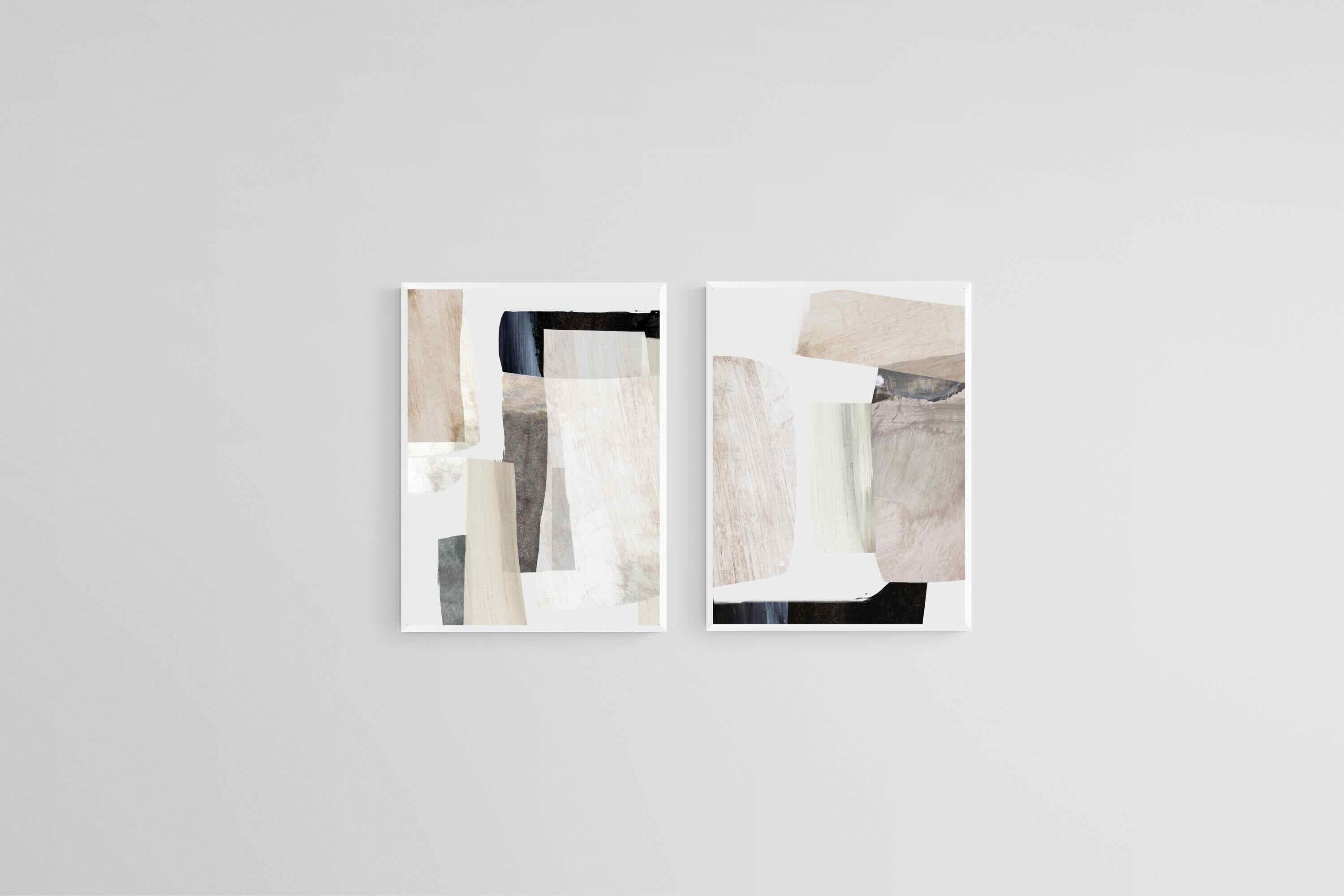 Clay Set-Wall_Art-45 x 60cm (x2)-Mounted Canvas-White-Pixalot