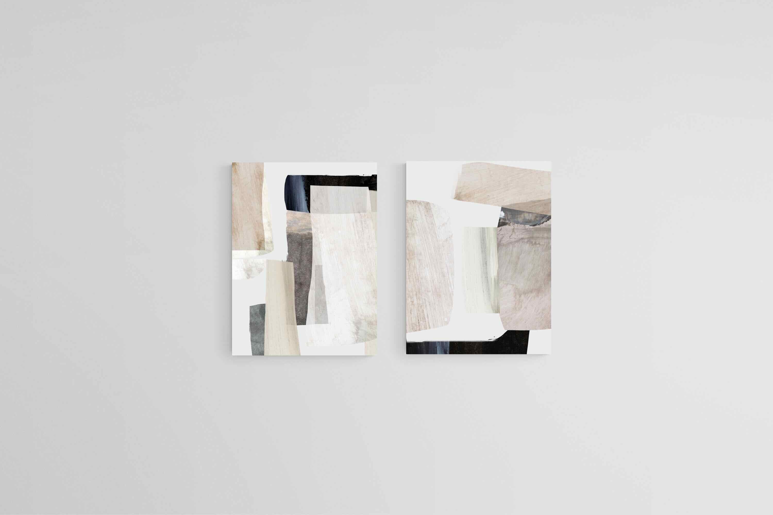 Clay Set-Wall_Art-45 x 60cm (x2)-Mounted Canvas-No Frame-Pixalot