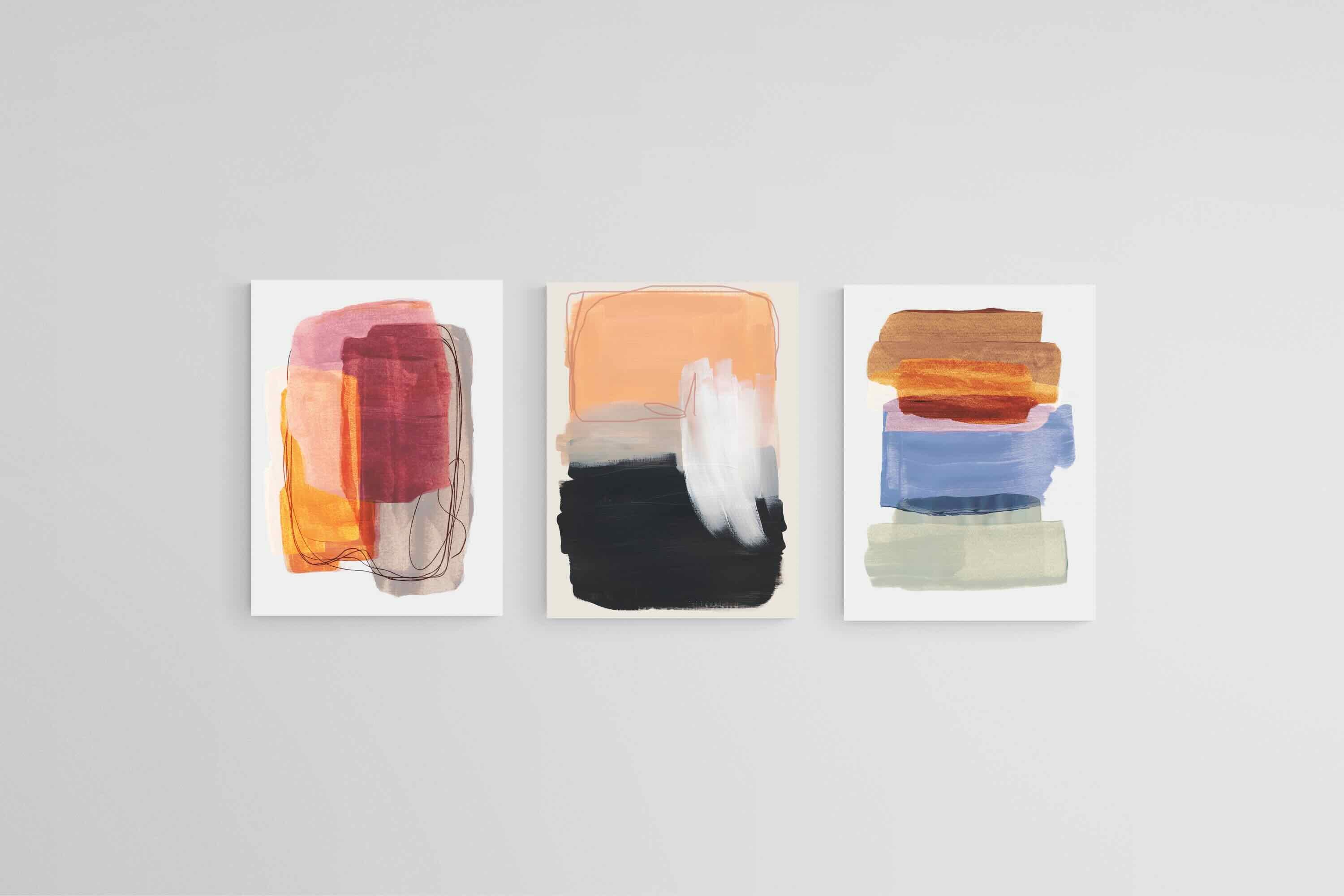 Colourfield Trio Set-Wall_Art-45 x 60cm (x3)-Mounted Canvas-No Frame-Pixalot