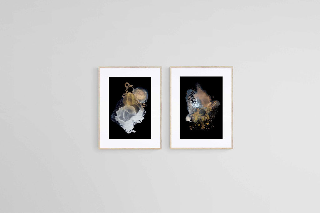 Cosmic Afloat Set-Wall_Art-45 x 60cm (x2)-Framed Print-Wood-Pixalot