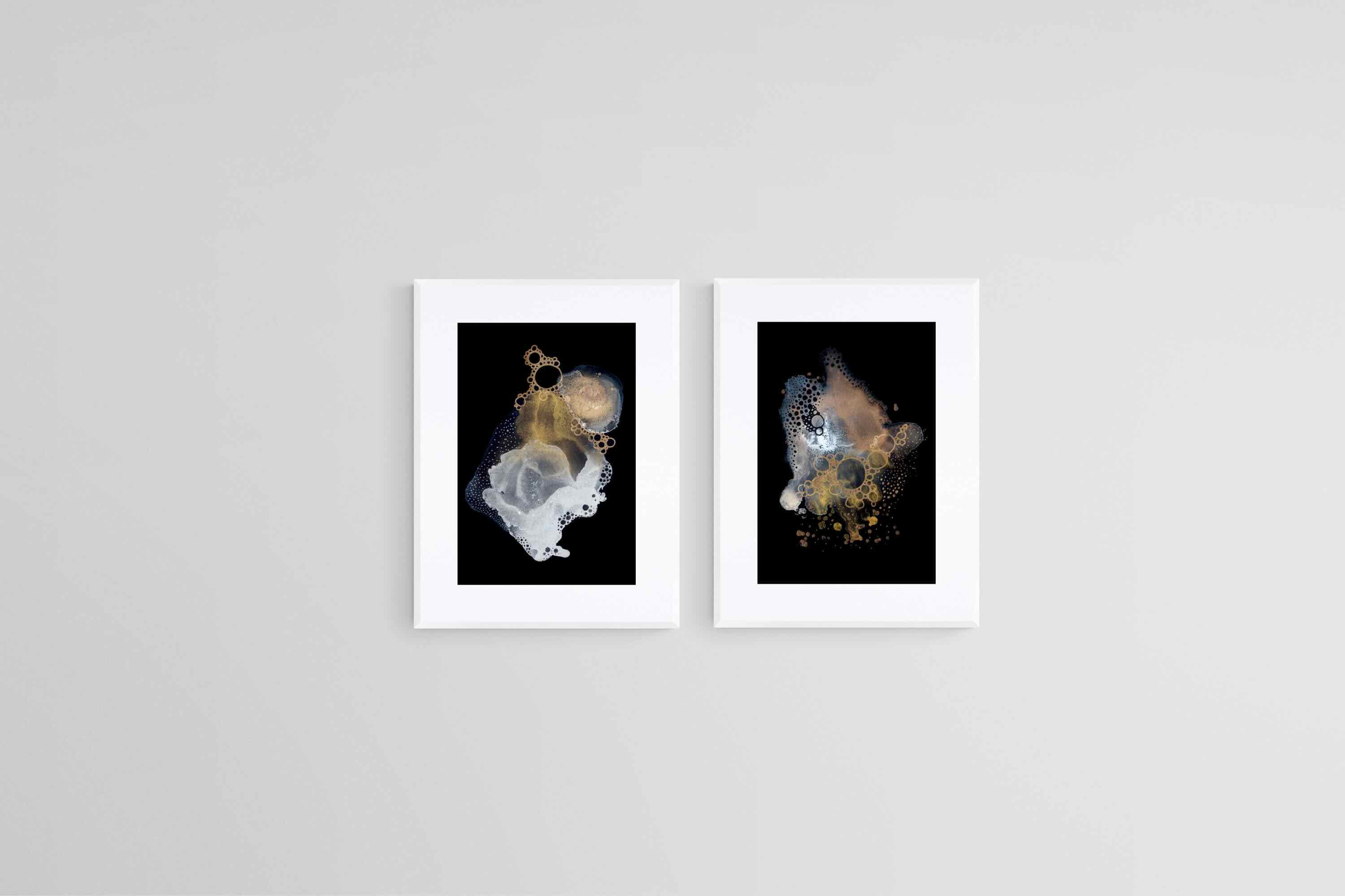 Cosmic Afloat Set-Wall_Art-45 x 60cm (x2)-Framed Print-White-Pixalot
