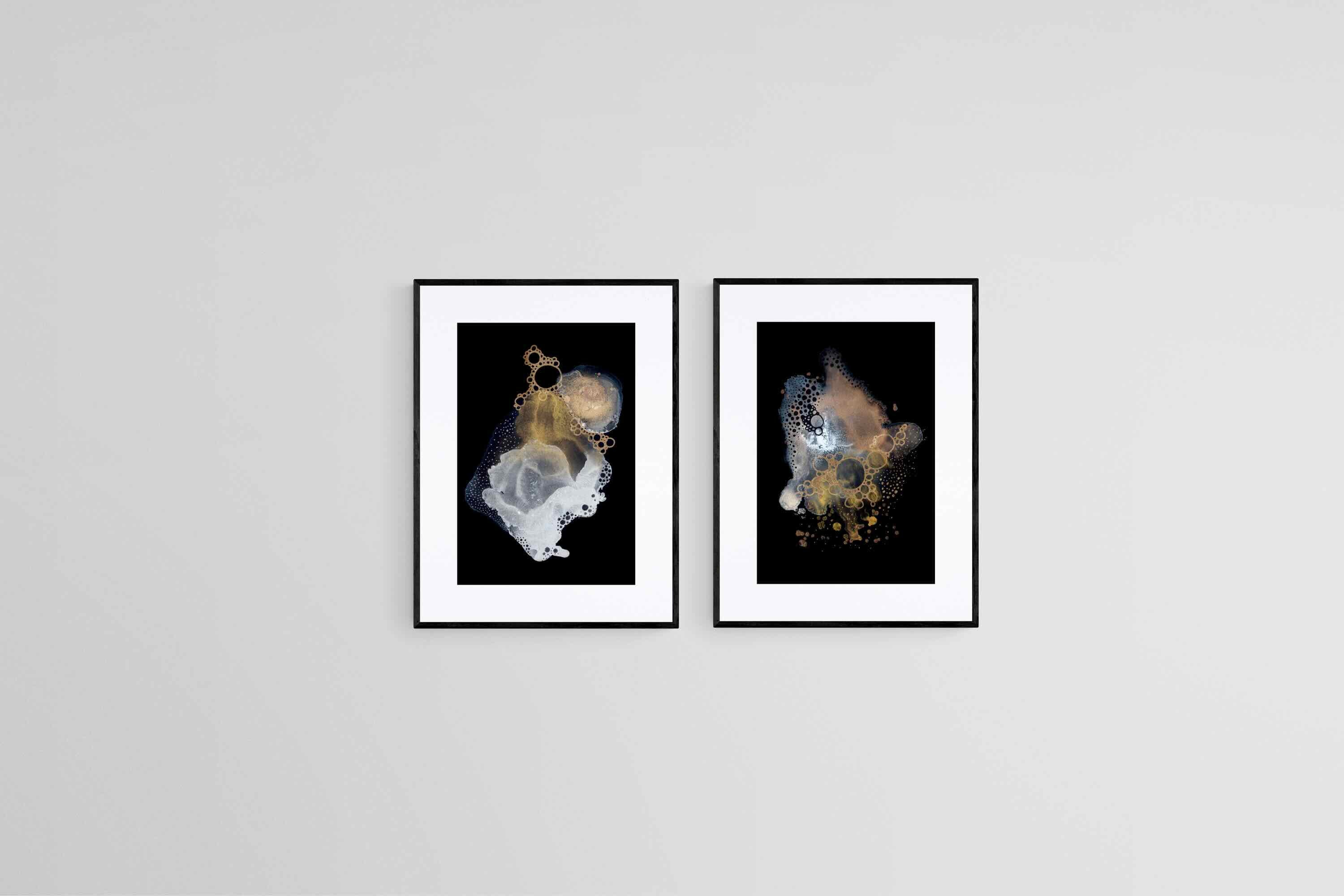 Cosmic Afloat Set-Wall_Art-45 x 60cm (x2)-Framed Print-Black-Pixalot