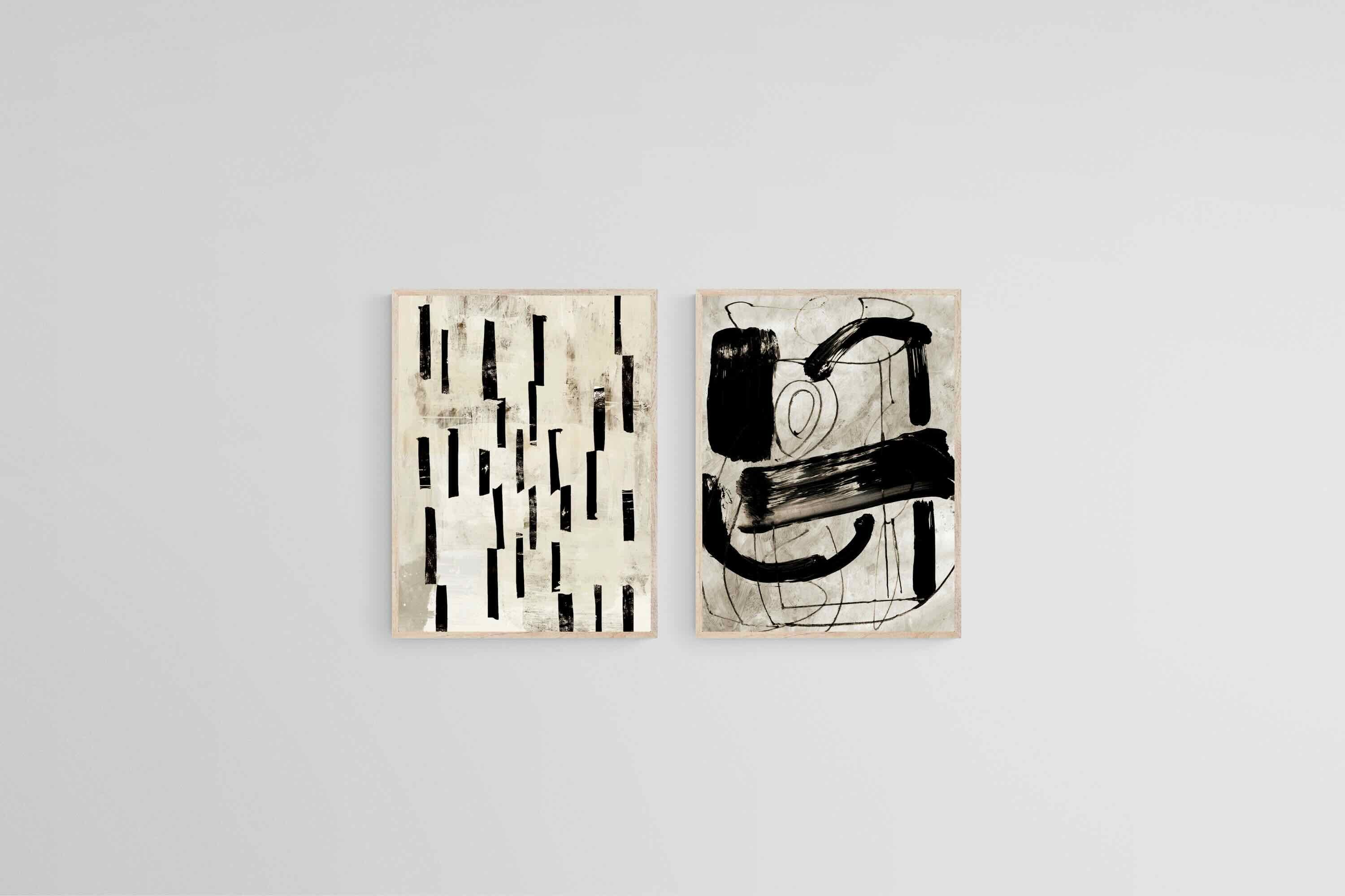 Dichotomy in Monochrome Set-Wall_Art-45 x 60cm (x2)-Mounted Canvas-Wood-Pixalot