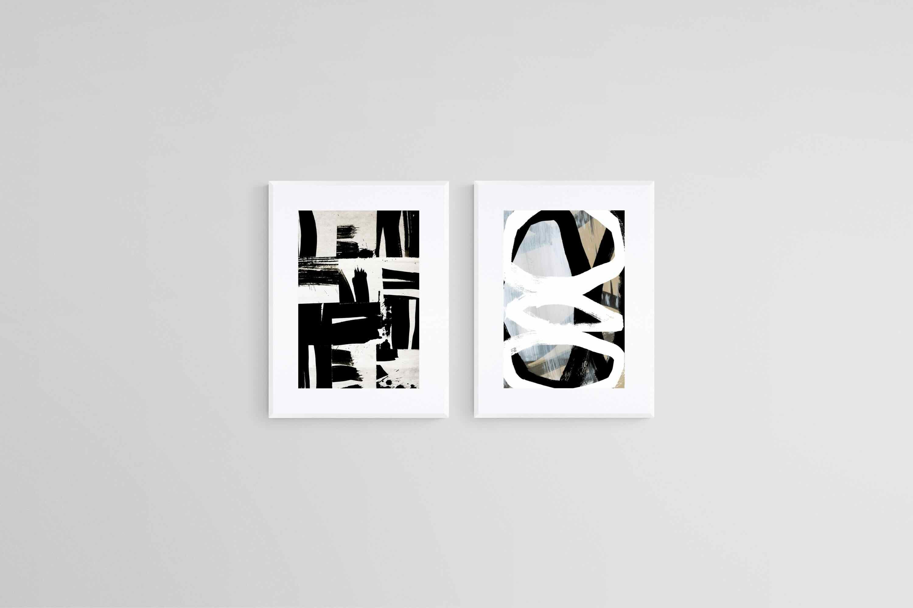 Dual Dynamics Set-Wall_Art-45 x 60cm (x2)-Framed Print-White-Pixalot