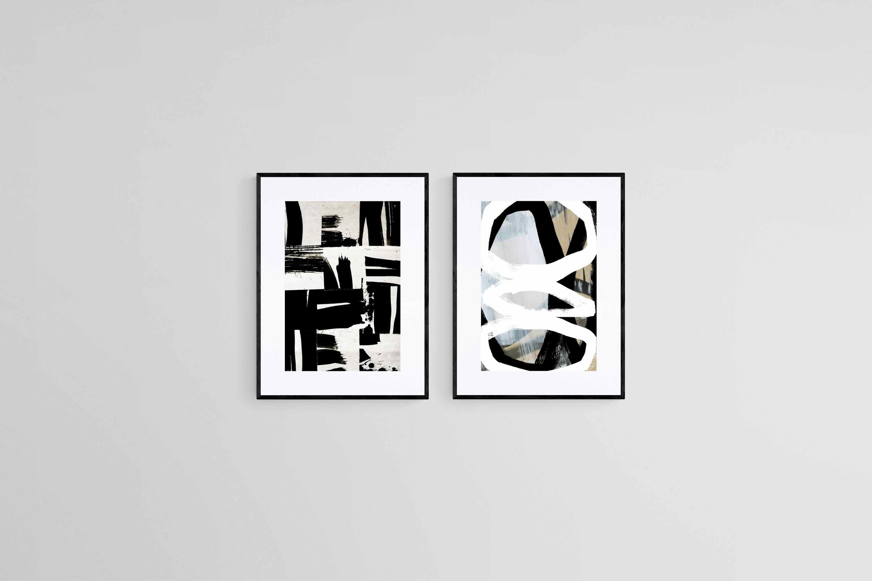 Dual Dynamics Set-Wall_Art-45 x 60cm (x2)-Framed Print-Black-Pixalot