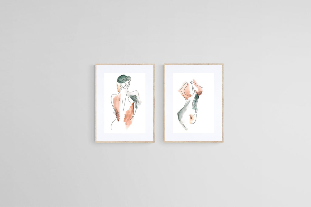 Femme Set-Wall_Art-45 x 60cm (x2)-Framed Print-Wood-Pixalot