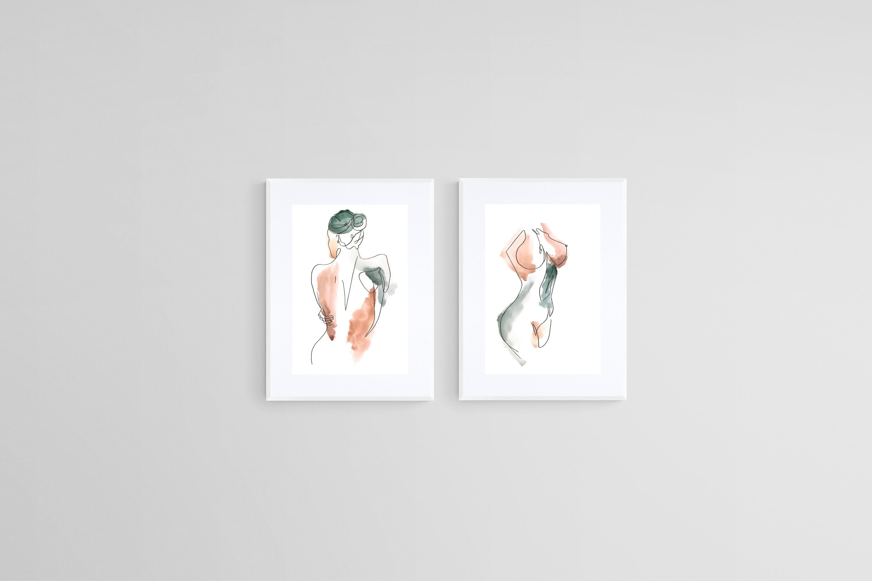 Femme Set-Wall_Art-45 x 60cm (x2)-Framed Print-White-Pixalot