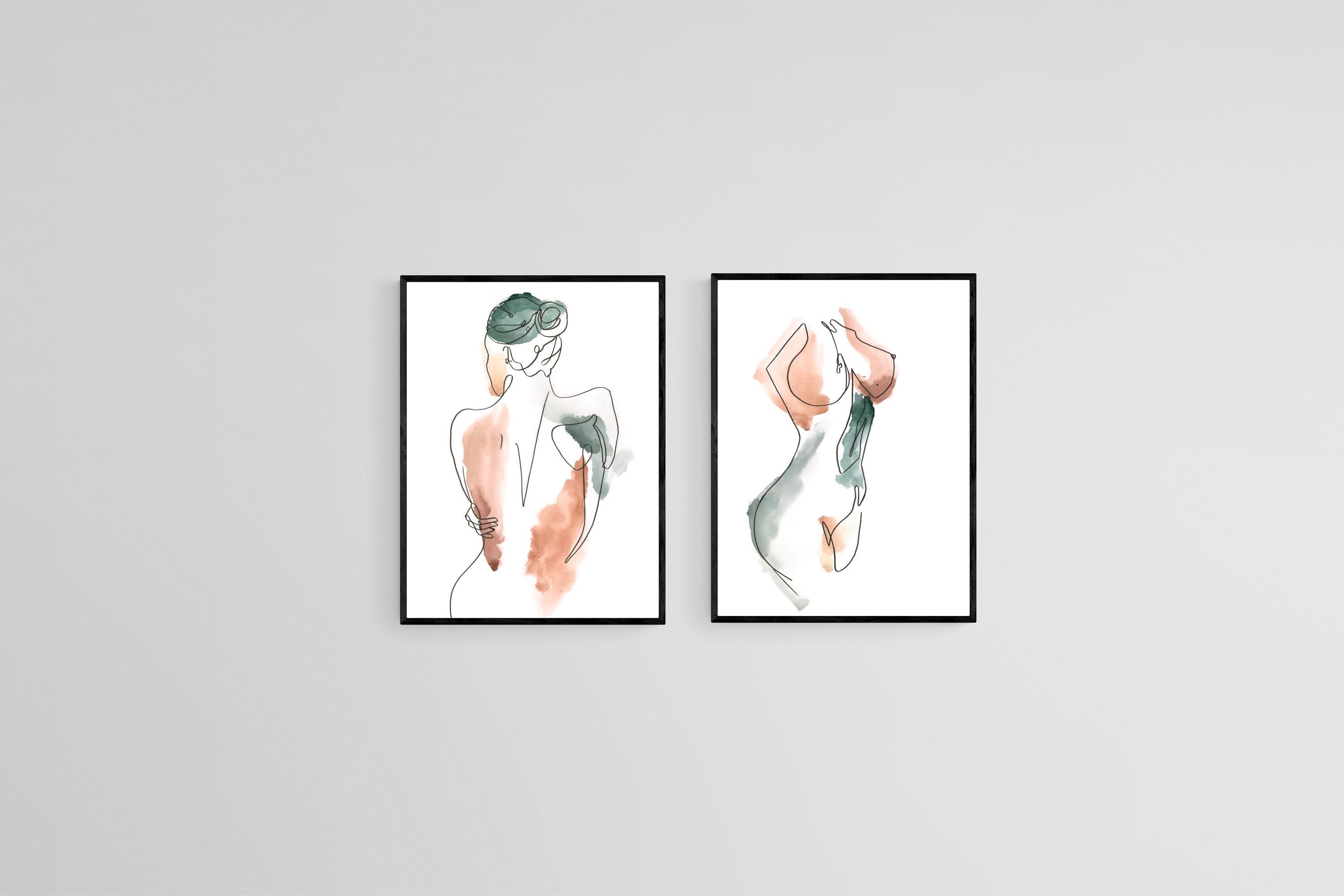Femme Set-Wall_Art-45 x 60cm (x2)-Mounted Canvas-Black-Pixalot