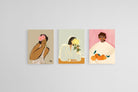 Floral Faces-Wall_Art-45 x 60cm (x3)-Mounted Canvas-No Frame-Pixalot