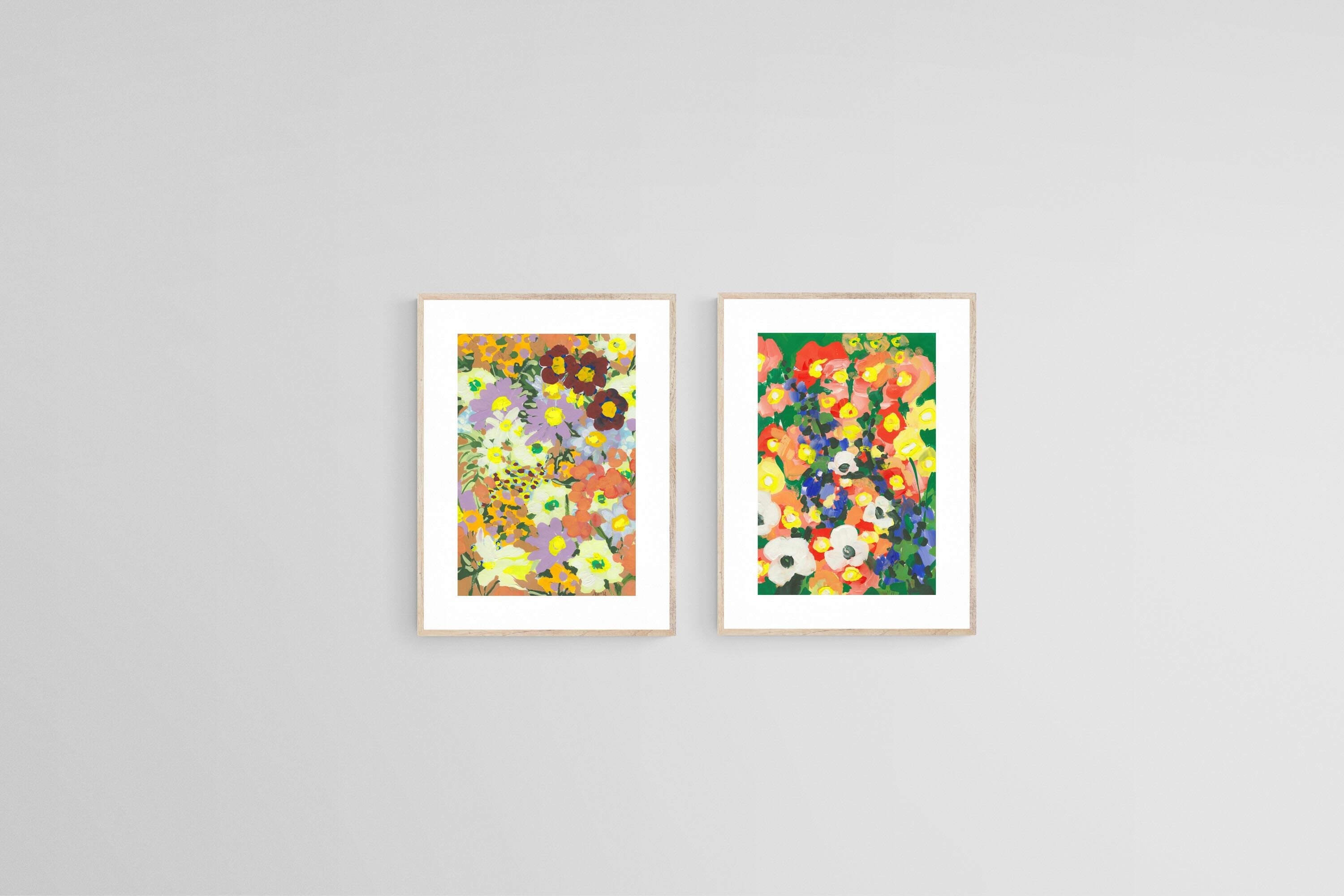 Floral Vibrance Set-Wall_Art-45 x 60cm (x2)-Framed Print-Wood-Pixalot