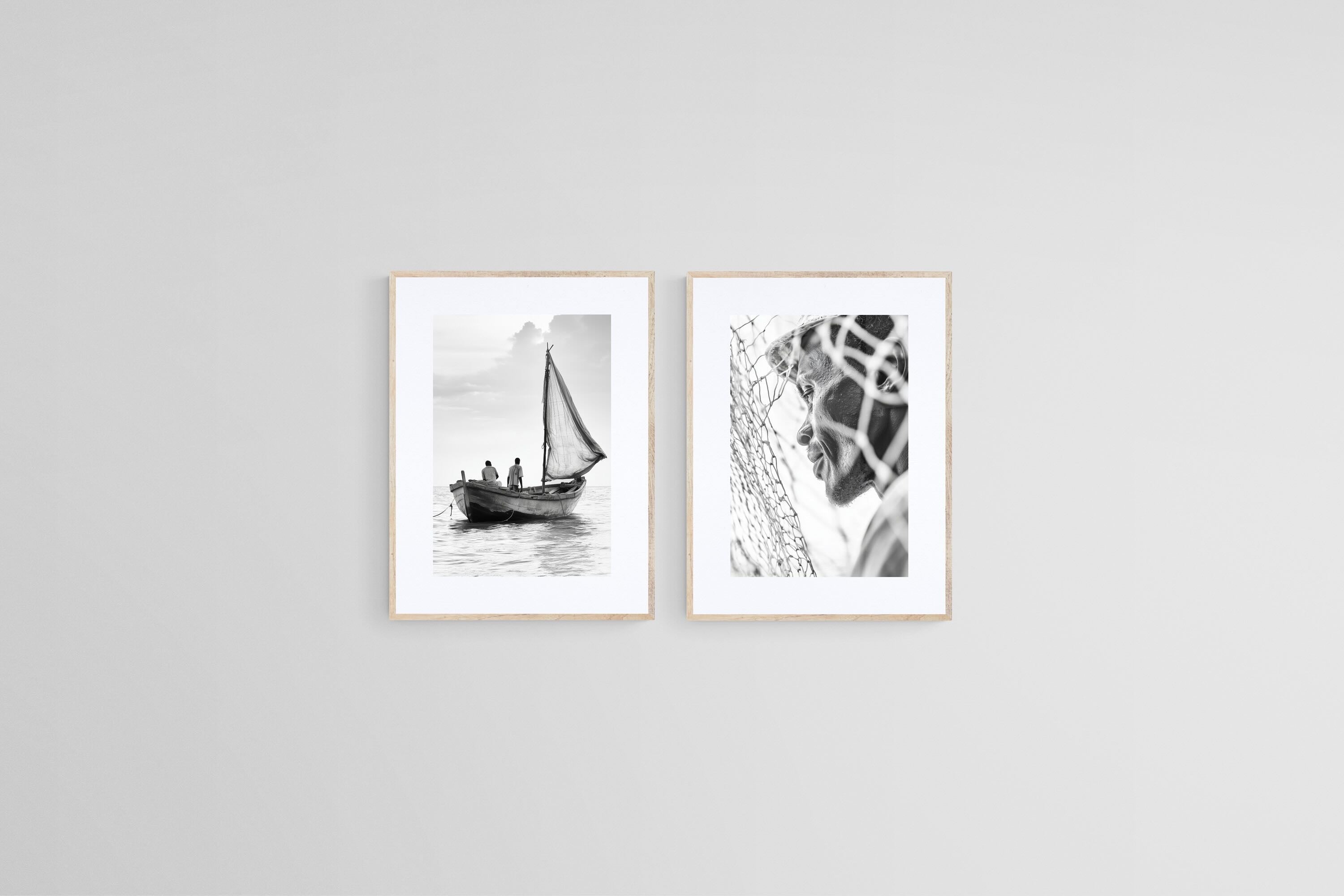 Freetown Fishermen-Wall_Art-45 x 60cm (x2)-Framed Print-Wood-Pixalot